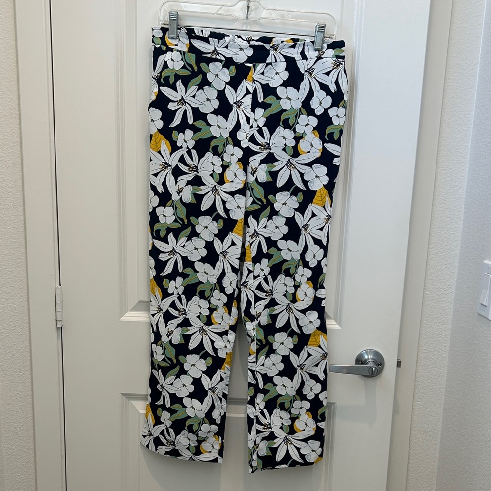 Cynthia Rowley Navy Floral Trousers
